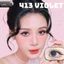 Lens mắt FD-413 Violet màu tím xanh mix nâu filter tự nhiên, size nhỏ - brand LUNA EYES