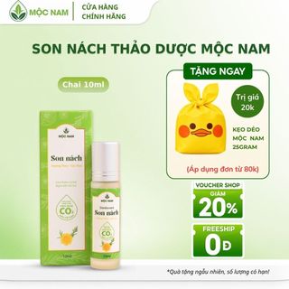 Son nách Mộc Nam - Khử mùi hôi nách, ngăn tiết mồ hôi, mờ thâm nách thảo mộc (10ml)