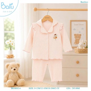 BRM002-6 Bộ pijama bé gái dài tay quần dài