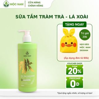Sữa tắm tràm trà lá xoài Mộc Nam - Gel tắm thảo dược làm sạch dịu nhẹ, giảm mụn lưng (425ml)