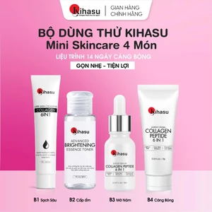 Bộ Dùng Thử KIHASU Mini Size 4 Món Sữa Rửa Mặt Toner Serum Kem Dưỡng Cấp Ẩm Làm Dịu Da