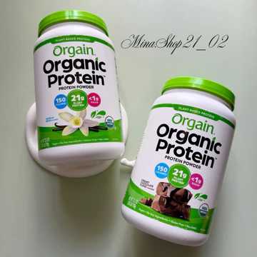 [Hàng Mỹ] Bột Protein Thực Vật Orgain Organic Protein 920g 1,24kg – Vanilla/Chocolate – 21g Protein Khẩu Phần