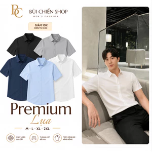 Áo Sơ Mi Nam Ngắn Tay Lụa Thái Cao Cấp Slim Fit Kiểu Dáng Hàn Quốc Không Nhăn Không Xù