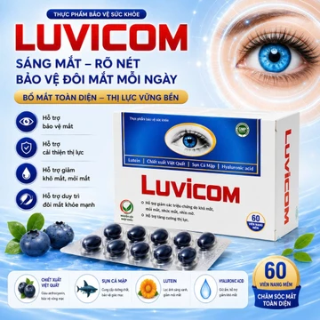 Viên Uống Bổ Mắt Luvicom 60 Viên Nang Mềm | Hỗ Trợ Giảm Khô Mắt, Mỏi Mắt, Bảo Vệ Võng Mạc