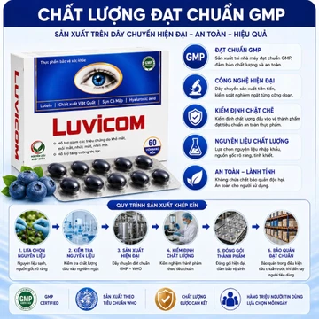 Viên Uống Bổ Mắt Luvicom 60 Viên Nang Mềm | Hỗ Trợ Sáng Mắt, Giảm Khô Mắt, Bảo Vệ Võng Mạc, Lutein