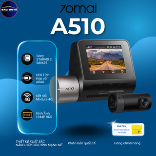 <Chính hãng> Camera hành trình 70mai A510 - ghi hình 3K,có ADAS, GPS, giám sát từ xa với bộ Kit 4G