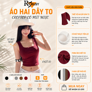 (Có Mút) Áo Ba Lỗ Nữ RUSY Áo Sát Nách Nữ Thun Gân Cao Cấp Co Giãn Ôm Eo Tôn Dáng Nhiều Màu 3L05