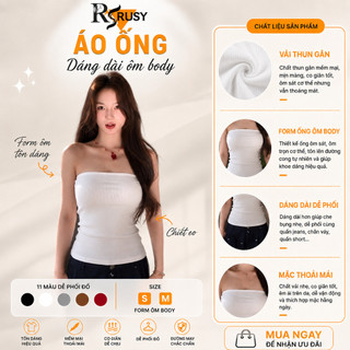 Áo Ống Cúp Ngực Dài Trơn Basic, Áo Quây Ngang Thun Gân Co Giản (Không Mút) OD01 RUSY