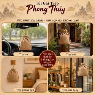 Túi Gai Treo Phong Thuỷ An Nhiên, túi gai giữ cửa, treo xe, gai treo cửa, xua uế khí, đón vận may