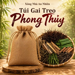 Túi Gai Treo Phong Thuỷ An Nhiên, túi gai giữ cửa, treo xe, gai treo cửa, xua uế khí, đón vận may