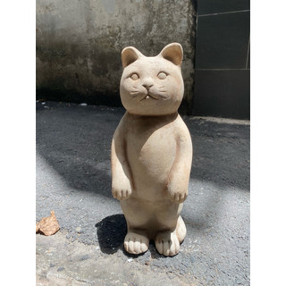 Tượng Mèo Đứng-Đất Nung-Decor Sân Vườn-VUONCOCHAU