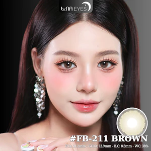 Lens mắt FB-211 Brown màu nâu trơn,viền nhạt tự nhiên, size vừa - thương hiệu LUNA EYES
