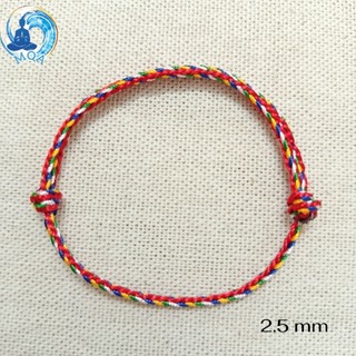 𝗠𝗲𝗶𝗤𝗶𝗻𝗴𝗔𝗿𝘁 [đã xin lộc] Vòng tay chỉ ngũ sắc 2.5 mm dầy đẹp loại tốt, chỉ ngũ sắc đỏ bình an