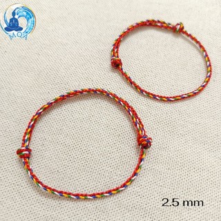 𝗠𝗲𝗶𝗤𝗶𝗻𝗴𝗔𝗿𝘁 [đã xin lộc] Vòng tay chỉ ngũ sắc 2.5 mm dầy đẹp loại tốt, chỉ ngũ sắc đỏ bình an