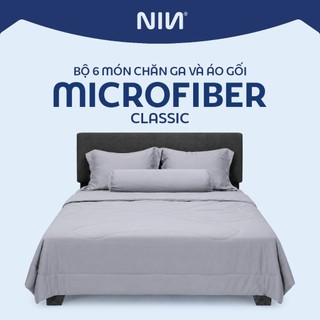 Bộ 5 Món Drap, Áo Gối, Mền Chần NIN Classic | Nhiều Màu | Nhiều Kích Thước | Mềm Mịn, Thoáng Mát