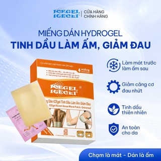Miếng Dán ICEgel Tinh Dầu Làm Ấm Giảm Đau Đa Vùng Hộp 4 Miếng, Giảm Căng Cứng Cơ, Đau Khớp, Thư Giãn Tới 8h