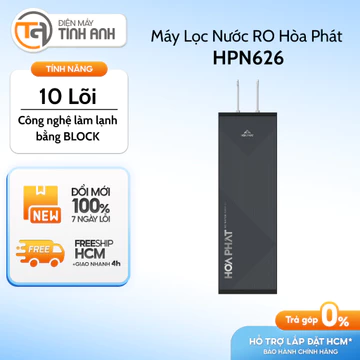 Máy Lọc Nước RO Nóng Lạnh Hòa Phát HPN626 - Hệ Thống 10 Lõi Lọc [Giao Toàn Quốc]