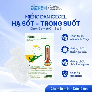 Miếng Dán Hạ Sốt Trong Suốt ICEgel Hộp 4 Miếng Cho Trẻ Sơ Sinh 0-3T