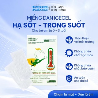 Miếng Dán Hạ Sốt Trong Suốt ICEgel Hộp 4 Miếng Cho Trẻ Sơ Sinh 0-3T