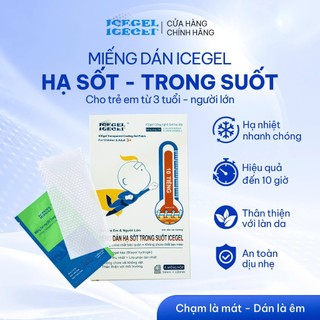 Miếng Dán Hạ Sốt Trong Suốt ICEgel Hộp 4 Miếng – Giảm Nhiệt Nhanh 10H Cho Bé & Người Lớn, An Toàn