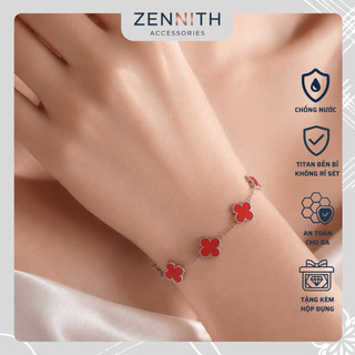 Lắc tay Titan cao cấp ZENNITH cỏ bốn lá may mắn sang trọng thanh lịch ZENNITH ACCESSORIES ZNLT031