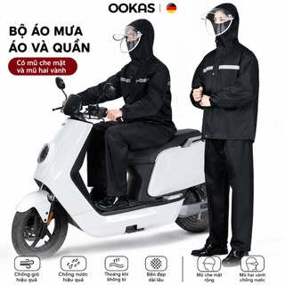 OOKAS Áo Mưa Dáng Dài nam nữ Bảo, Vệ Toàn Thân Và Bão, Phản Quang An Toàn Hơn Chất  Chống Nước