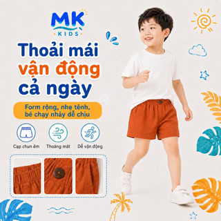 Quần Short Đũi Bé Trai Coco MK Kids Form ngắn - Lưng Thun Mùa Hè Mềm Mát Thoáng Khí 2-10 Tuổi