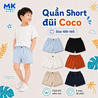 Quần Short Đũi Bé Trai Coco MK Kids Form ngắn - Lưng Thun Mùa Hè Mềm Mát Thoáng Khí 2-10 Tuổi