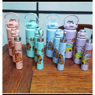 Set 3 Bình Nước Có Vạch Nhắc Nhỡ Giờ Uống 2000ML,1000ML,400ML