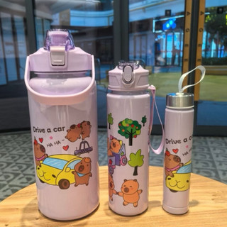 Set 3 Bình Nước Có Vạch Nhắc Nhỡ Giờ Uống 2000ML,1000ML,400ML