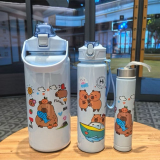 Set 3 Bình Nước Có Vạch Nhắc Nhỡ Giờ Uống 2000ML,1000ML,400ML