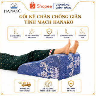 [SẢN PHẨM HOT] Gối Kê Chân Giãn Tĩnh Mạch Hanako Màu Cotton Xanh Hoàng Gia, Giảm Tê Bì Chân