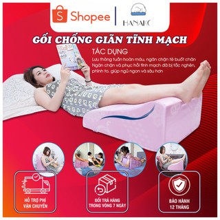 [SẢN PHẨM HOT] Gối Kê Chân Giãn Tĩnh Mạch Hanako Màu Cotton Xanh Hoàng Gia, Giảm Tê Bì Chân