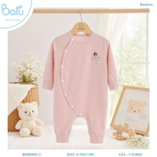BRBD003-5 Bộ body cài chéo dài tay cho bé