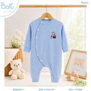 BRBD003-5 Bộ body cài chéo dài tay cho bé