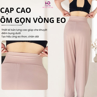 [J2579] Quần tập Gym, Yoga ống rộng form suông cạp cao tôn dáng, chất thun Poly cao cấp co giãn