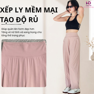 [J2579] Quần tập Gym, Yoga ống rộng form suông cạp cao tôn dáng, chất thun Poly cao cấp co giãn