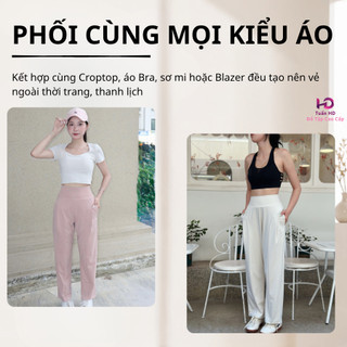 [J2579] Quần tập Gym, Yoga ống rộng form suông cạp cao tôn dáng, chất thun Poly cao cấp co giãn