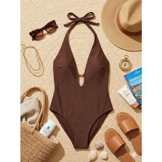 Bikini 1 mảnh, đồ bơi nữ liền thân kín đáo màu nâu sexy, quyến rũ ,sẵn đệm ngực hàng xuất dư