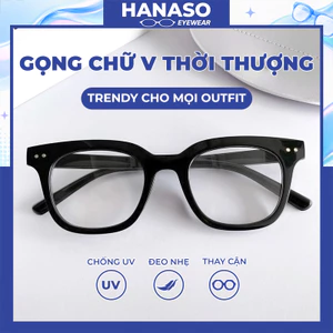 Gọng kính cận nữ nam chữ V mắt kính không độ chống ánh sáng xanh thời trang phong cách Ulzzang thay được tròng cận 050