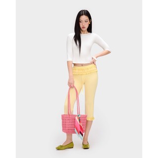 Quần lửng thun EAGER chất thun phối bèo co giãn tôn dáng ZURI PANTS