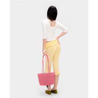 Quần lửng thun EAGER chất thun phối bèo co giãn tôn dáng ZURI PANTS