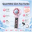 Quạt Mini 199 Cấp Độ Gió Siêu Mạnh Pin Trâu, Quạt Cầm Tay Mini Tích Điện Có Sò Lạnh, Xoay Gập 90°C