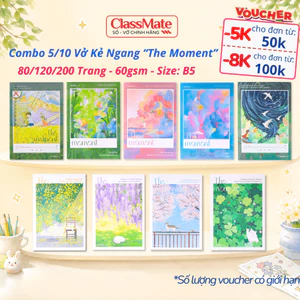 Combo 5/10 Vở Kẻ Ngang B5 Classmate The Moment 80/120/200Trang Bìa Dày Chống Nước, Không Bị Lem Cho Học Sinh, Sinh Viên