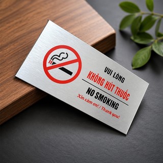 Bảng Alu No Smoking dán tường, bảng No Smoking trang trí treo tường - No Smoking