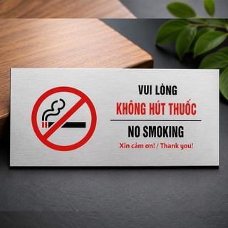 Bảng Alu No Smoking dán tường, bảng No Smoking trang trí treo tường - No Smoking