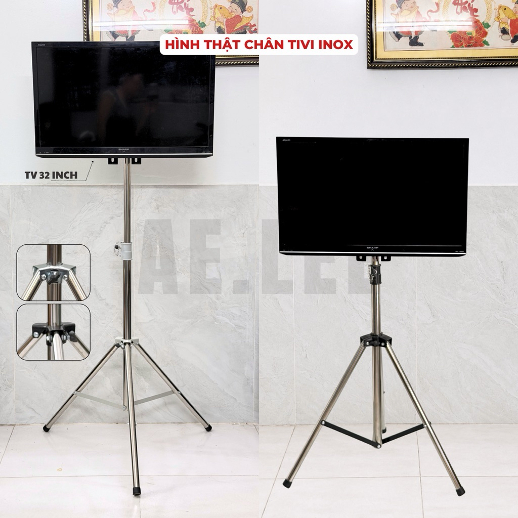 [DEAL MỞ BÁN] Chân Tivi Inox / Sắt Cao Cấp - Chân Chạc 3, Giá Treo TV 32 - 65 inch, Cao 1m8 / 2m - AE.LEE
