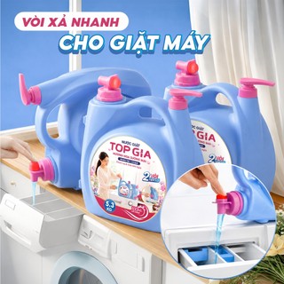 (Tặng 10 Bịch Giấy) Can Nước Giặt TopGia 2 Vòi 5.3KG Lưu Hương 100H, An Toàn Đậm Đặc Làm Sạch Nhanh