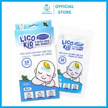 [CHÍNH HÃNG] Miếng Dán Hạ Sốt Lico Kid Hương Bạc Hà Mát Dịu, Hạ Sốt Trong 10 tiếng - Hộp 6 Miếng