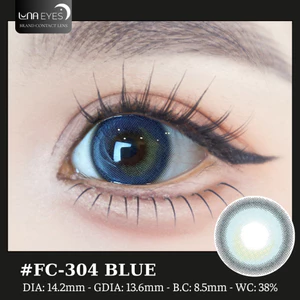 Lens mắt FC-304 Blue màu xanh filter tự nhiên, có viền, size vừa - thương hiệu LUNA EYES